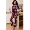 image:imageFindsweet Womens Pajama Set 2 Piece Lounge Outfits Soft Sleepwear Fall Long Sleeve Long Pant With Pockets Ladies Pjs S3XLLilac Burgundy