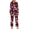 image:imageFindsweet Womens Pajama Set 2 Piece Lounge Outfits Soft Sleepwear Fall Long Sleeve Long Pant With Pockets Ladies Pjs S3XLLilac Burgundy