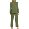 image:imageFindsweet Womens Pajama Set 2 Piece Lounge Outfits Soft Sleepwear Fall Long Sleeve Long Pant With Pockets Ladies Pjs S3XLOlive Green