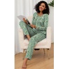 image:imageFindsweet Womens Pajama Set 2 Piece Lounge Outfits Soft Sleepwear Fall Long Sleeve Long Pant With Pockets Ladies Pjs S3XLOnion Green Sparrow