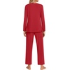 image:imageFindsweet Womens Pajama Set 2 Piece Lounge Outfits Soft Sleepwear Fall Long Sleeve Long Pant With Pockets Ladies Pjs S3XLRed