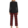 image:imageFindsweet Womens Pajama Set 2 Piece Lounge Outfits Soft Sleepwear Fall Long Sleeve Long Pant With Pockets Ladies Pjs S3XLRed Plaidblack
