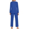 image:imageFindsweet Womens Pajama Set 2 Piece Lounge Outfits Soft Sleepwear Fall Long Sleeve Long Pant With Pockets Ladies Pjs S3XLRoyal Blue
