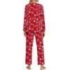 image:imageFindsweet Womens Pajama Set 2 Piece Lounge Outfits Soft Sleepwear Fall Long Sleeve Long Pant With Pockets Ladies Pjs S3XLSnowflakered