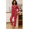 image:imageFindsweet Womens Pajama Set 2 Piece Lounge Outfits Soft Sleepwear Fall Long Sleeve Long Pant With Pockets Ladies Pjs S3XLSnowflakered