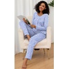 image:imageFindsweet Womens Pajama Set 2 Piece Lounge Outfits Soft Sleepwear Fall Long Sleeve Long Pant With Pockets Ladies Pjs S3XLSpeckled Blue
