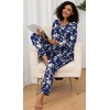 image:imageFindsweet Womens Pajama Set 2 Piece Lounge Outfits Soft Sleepwear Fall Long Sleeve Long Pant With Pockets Ladies Pjs S3XLWhite Little Flower