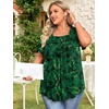 image:imageFindsweet Womens Plus Size Tops Summer Short Sleeve Tunics Casual Shirts Loose Fit M5XLPetal Sleeveleaf Green