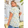 image:imageFindsweet Womens Plus Size Tops Summer Short Sleeve Tunics Casual Shirts Loose Fit M5XLPetal Sleevemacaron Flowers