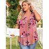 image:imageFindsweet Womens Plus Size Tops Summer Short Sleeve Tunics Casual Shirts Loose Fit M5XLPetal Sleevepeach Pink