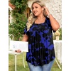 image:imageFindsweet Womens Plus Size Tops Summer Short Sleeve Tunics Casual Shirts Loose Fit M5XLPetal Sleevepurple Print