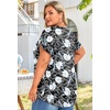 image:imageFindsweet Womens Plus Size Tops Summer Short Sleeve Tunics Casual Shirts Loose Fit M5XLPetal Sleevewhite Lily