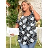 image:imageFindsweet Womens Plus Size Tops Summer Short Sleeve Tunics Casual Shirts Loose Fit M5XLPetal Sleevewhite Lily