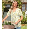image:imageFindsweet Womens Summer Tunic Tops Casual Dressy Blouses Short Sleeve Shirts M4XLPuff SleeveApricot Floret