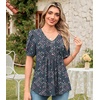 image:imageFindsweet Womens Summer Tunic Tops Casual Dressy Blouses Short Sleeve Shirts M4XLPuff SleeveBlack Diamond Block
