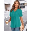 image:imageFindsweet Womens Summer Tunic Tops Casual Dressy Blouses Short Sleeve Shirts M4XLPuff SleeveBluegreen