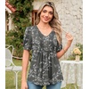 image:imageFindsweet Womens Summer Tunic Tops Casual Dressy Blouses Short Sleeve Shirts M4XLPuff SleeveCarved White  Black