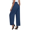 image:imageFindsweet Womens Wide Leg Lounge Pants Drawstring High Waist Pajama Bottoms Long Straight Belted Pants Trousers with Pockets