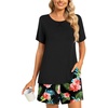 Black Top+black Floral Pants