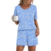 Crew Neck-light Blue Floral