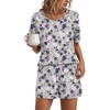 Gray Purple Floral