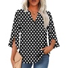 3/4 Sleeve/Black Polka Dot