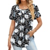 image:imageFindsweet Womens Plus Size Tops Summer Short Sleeve Tunics Casual Shirts Loose Fit M5XLPetal Sleevewhite Lily
