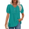 Puff Sleeve/Blue-green