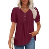 Puff Sleeve/Burgundy