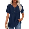 Puff Sleeve/Navy Blue