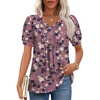 Puff Sleeve/Red Purple Flowers
