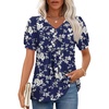 Puff Sleeve/White Small Flowers