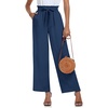 image:imageFindsweet Womens Wide Leg Lounge Pants Drawstring High Waist Pajama Bottoms Long Straight Belted Pants Trousers with Pockets