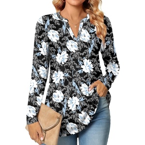 image:imageFindsweet Womens Long Sleeve Tops Dressy Casual VNeck TShirts Business Cute Work Blouse